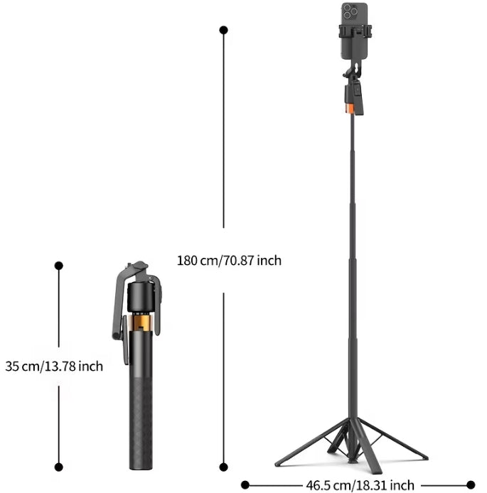 AMPSNOVA™{QAML Q13} Smart AI Tracking Selfie Stick Tripod