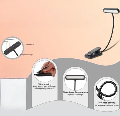 AMPSNOVA™ Rechargeable Clip-On Book Light (Eye-Care)